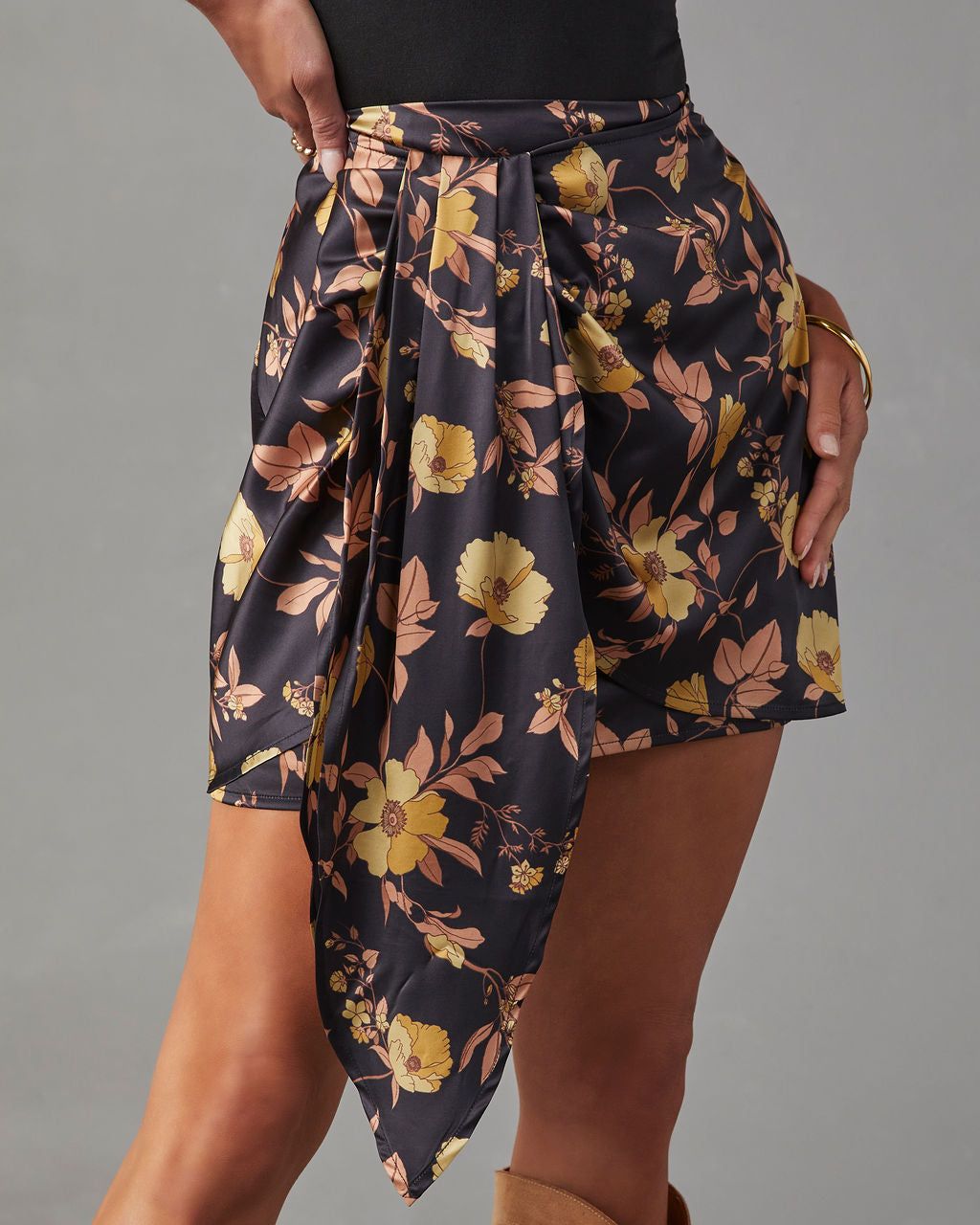 Summer City Nights Floral Mini Skirt sold by Vici product image thumbnail 5
