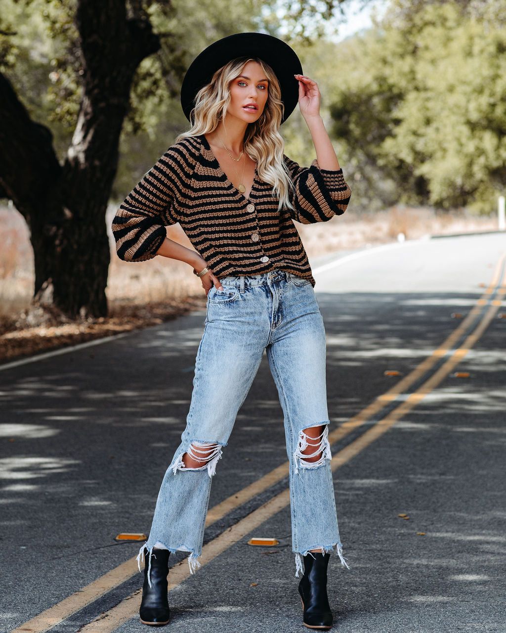 Devin Striped Button Front Knit Cardigan - FINAL SALE sold by Vici product image thumbnail 6