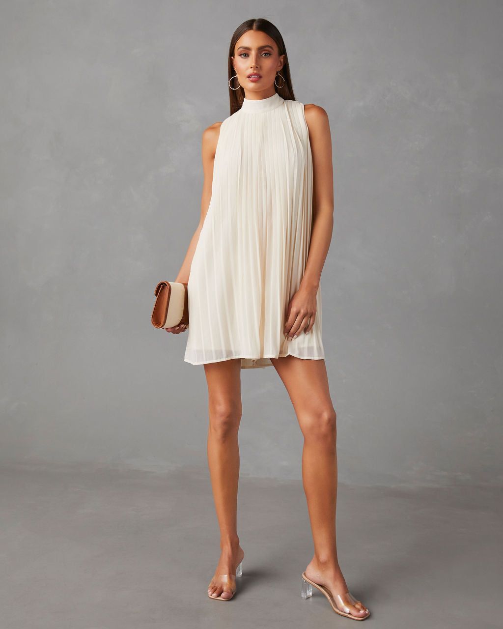 Somerset Pleated Sleeveless Romper - Ivory - FINAL SALE sold by Vici product image thumbnail 5