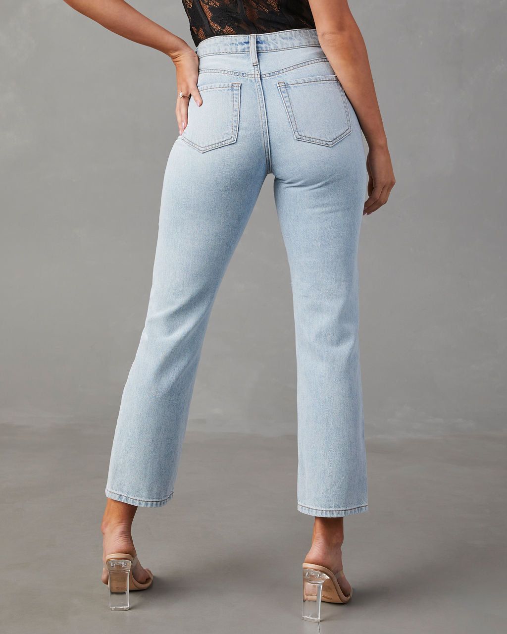 Sherman High Rise Straight Leg Jeans - Light Wash sold by Vici product image thumbnail 5
