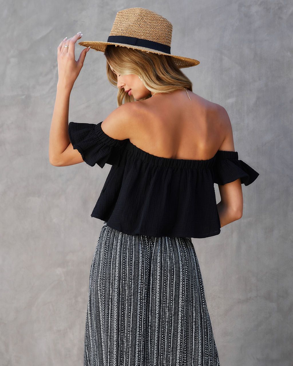 Shore Stories Cotton Off The Shoulder Crop Top sold by Vici product image thumbnail 2