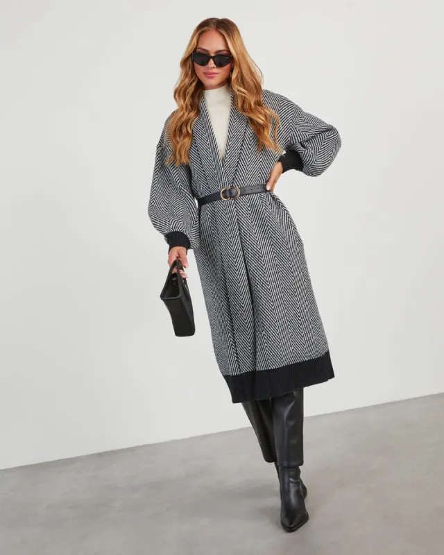 Herringbone Duster Cardigan sold by Vici