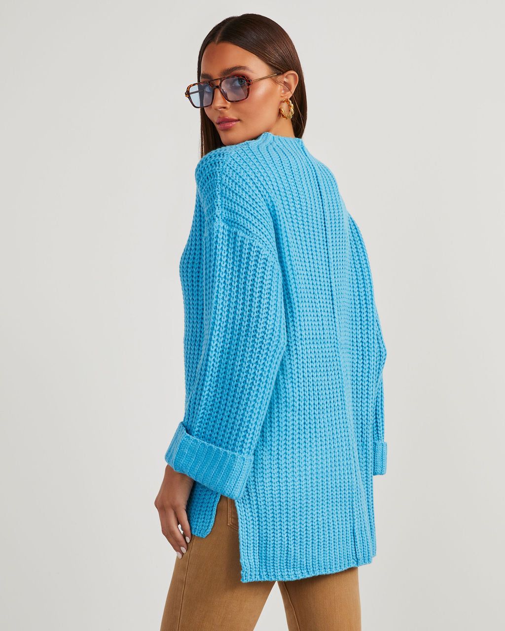 Doherty Relaxed Tunic Sweater - Aqua - SALE sold by Vici product image thumbnail 4