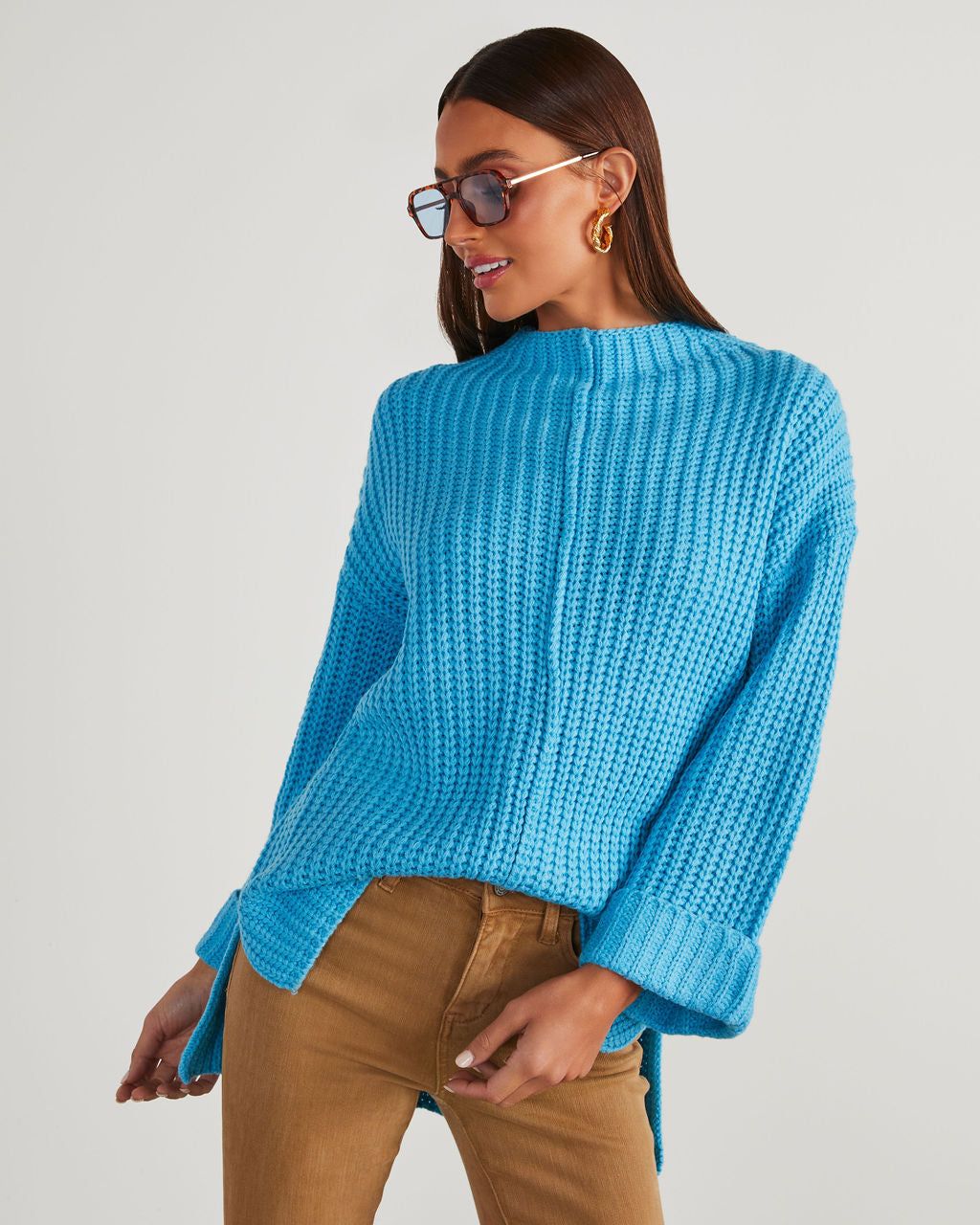 Doherty Relaxed Tunic Sweater - Aqua - SALE sold by Vici