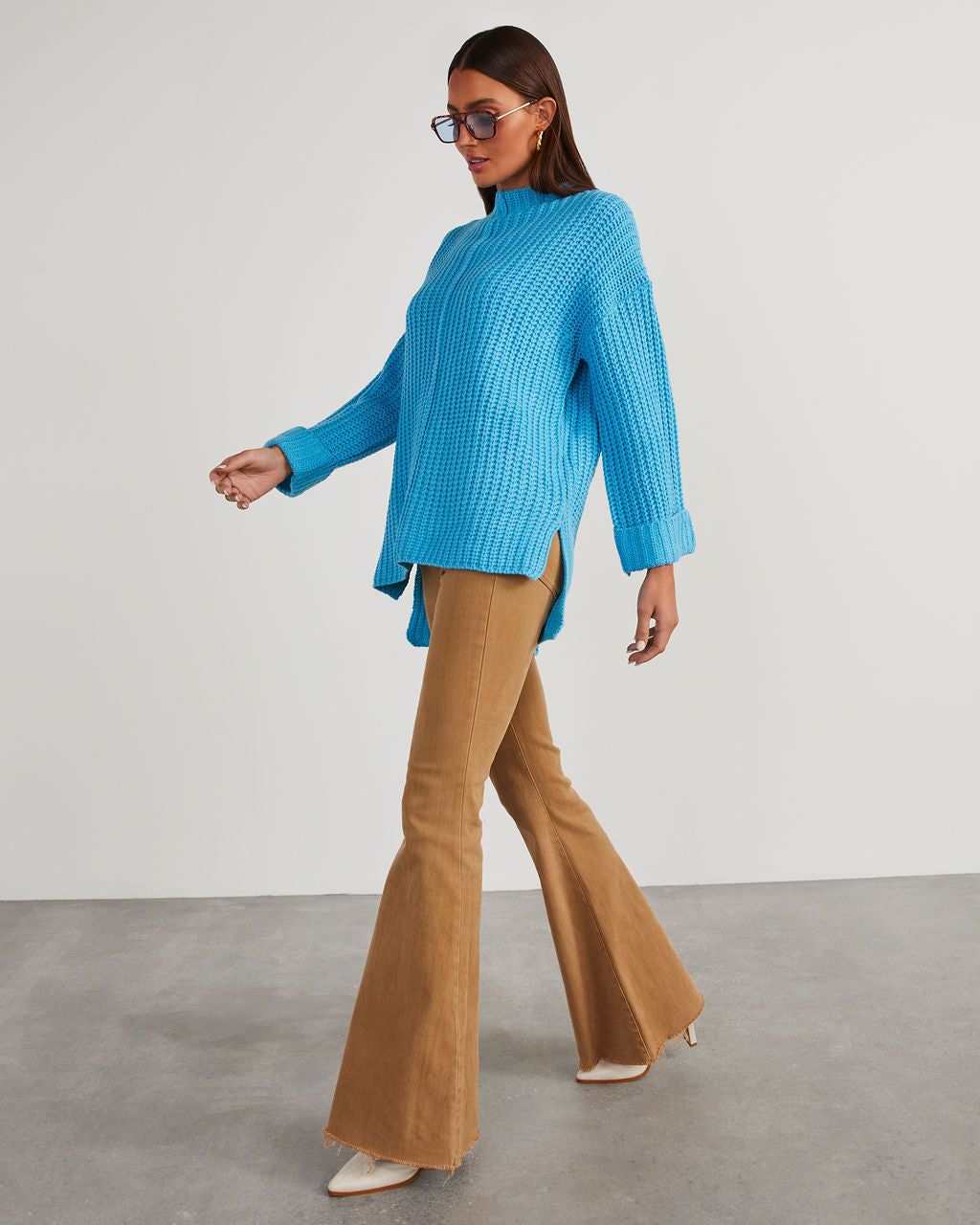 Doherty Relaxed Tunic Sweater - Aqua - SALE sold by Vici product image thumbnail 2