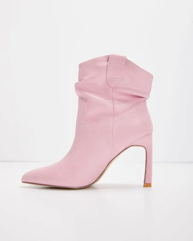 Kate Western Faux Leather Heeled Booties sold by Vici