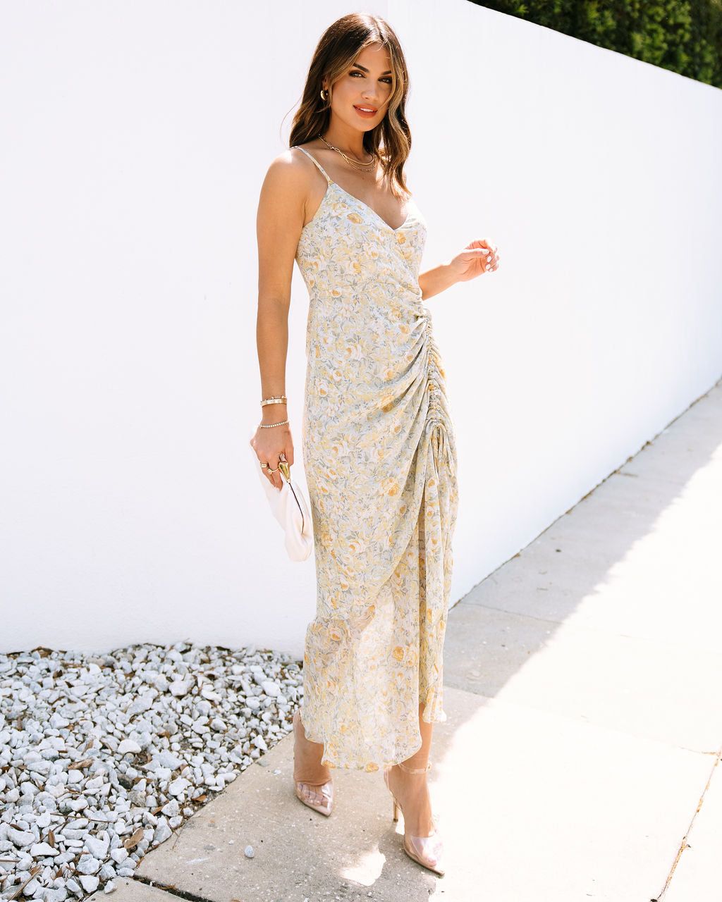 Give Them Kindness Floral Ruched Midi Dress sold by Vici product image thumbnail 5