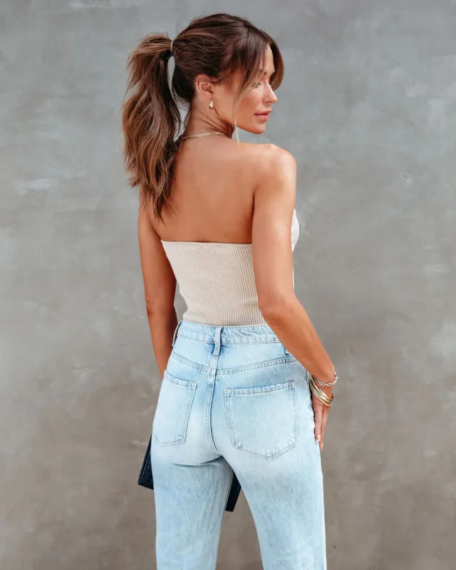 Phoenix Ribbed Knit Strapless Top sold by Vici