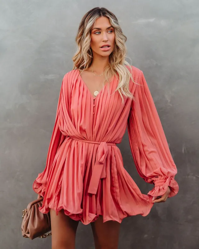 Found Love Pleated Romper - Mauve - FINAL SALE sold by Vici