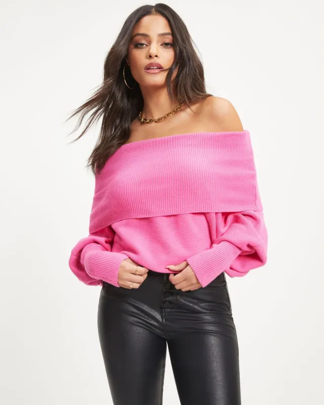 Laurel Knit Turtleneck Sweater - Hot Pink - FINAL SALE made by Vici