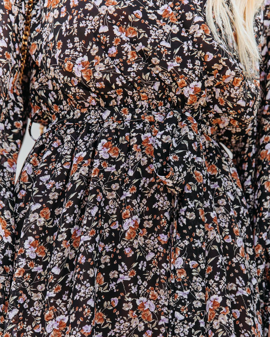 Elmore Floral Bell Sleeve Dress - FINAL SALE sold by Vici product image thumbnail 4