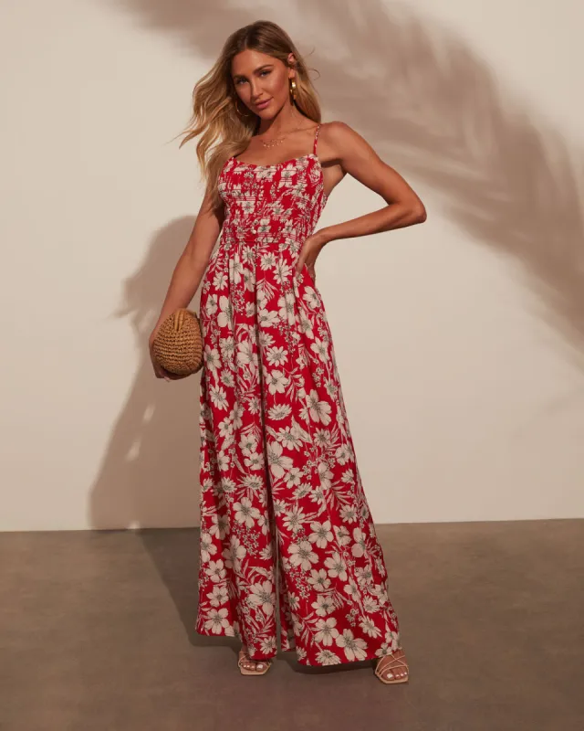 Willa Floral Print Wide Leg Jumpsuit sold by Vici