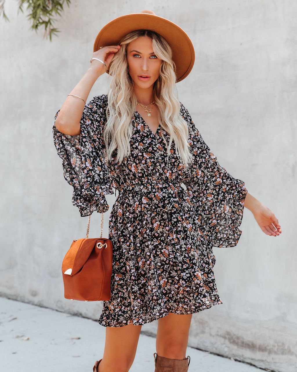 Elmore Floral Bell Sleeve Dress - FINAL SALE sold by Vici product image thumbnail 9