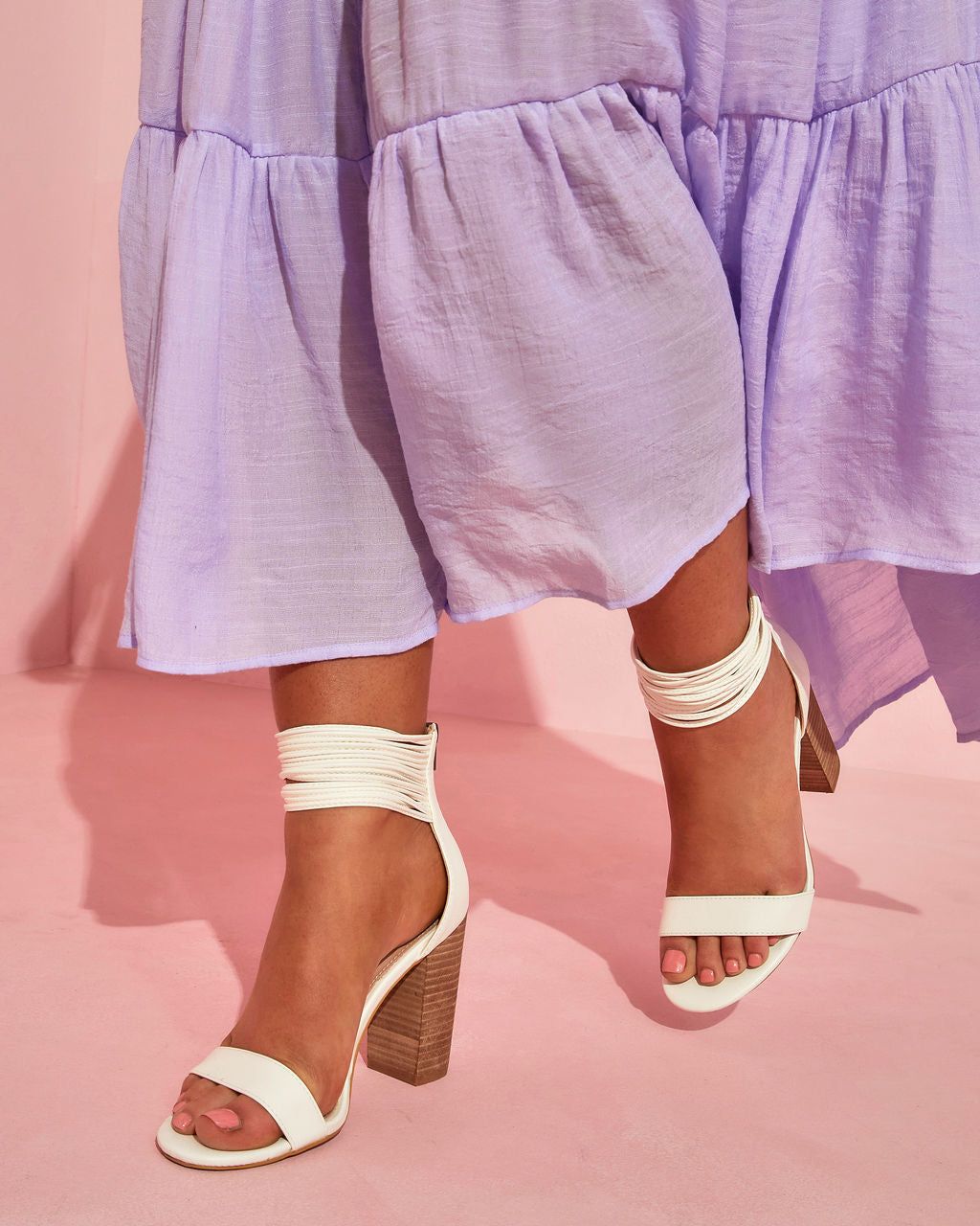 Blair Faux Leather Strappy Heels - White - FINAL SALE sold by Vici product image thumbnail 2