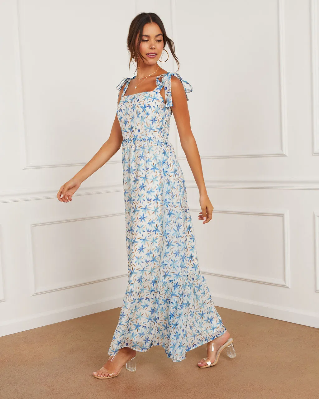 Antonia Printed Tie Shoulder Maxi Dress sold by Vici product image thumbnail 5