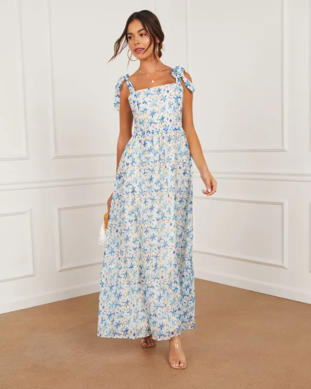 Antonia Printed Tie Shoulder Maxi Dress sold by Vici