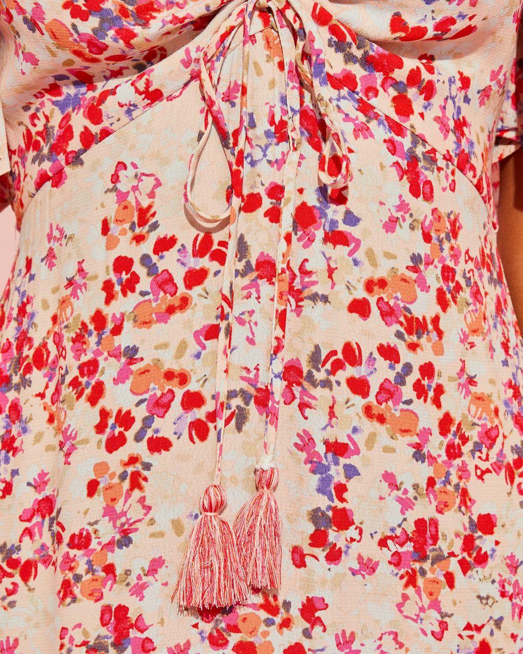 Keana Floral Maxi Dress - Blush/Red - LAST CHANCE sold by Vici product image thumbnail 3
