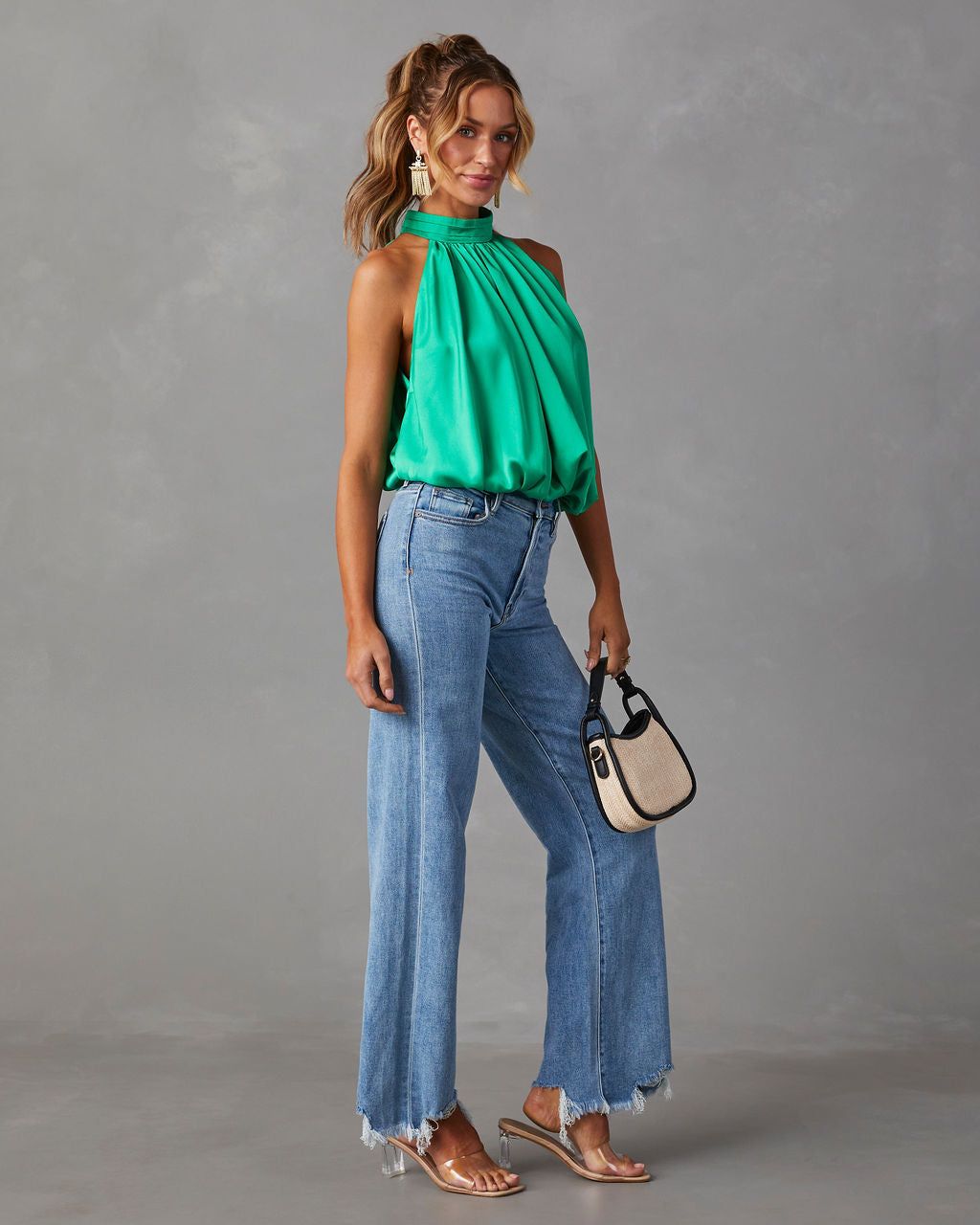 Tamsyn Drape Halter Bodysuit - Green - SALE sold by Vici product image thumbnail 5