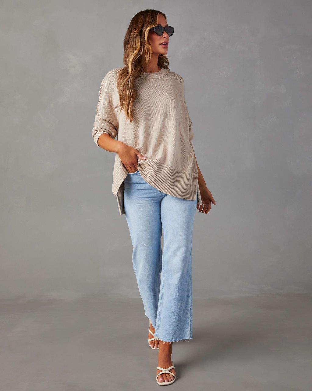 Exposed Oversized Knit Pullover Sweater sold by Vici product image thumbnail 5