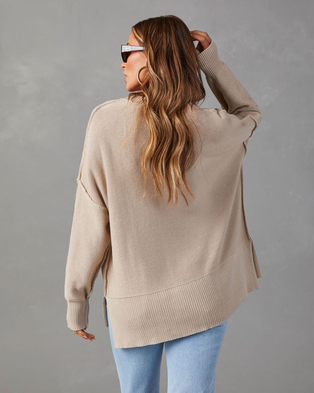 Exposed Oversized Knit Pullover Sweater sold by Vici product image thumbnail 2