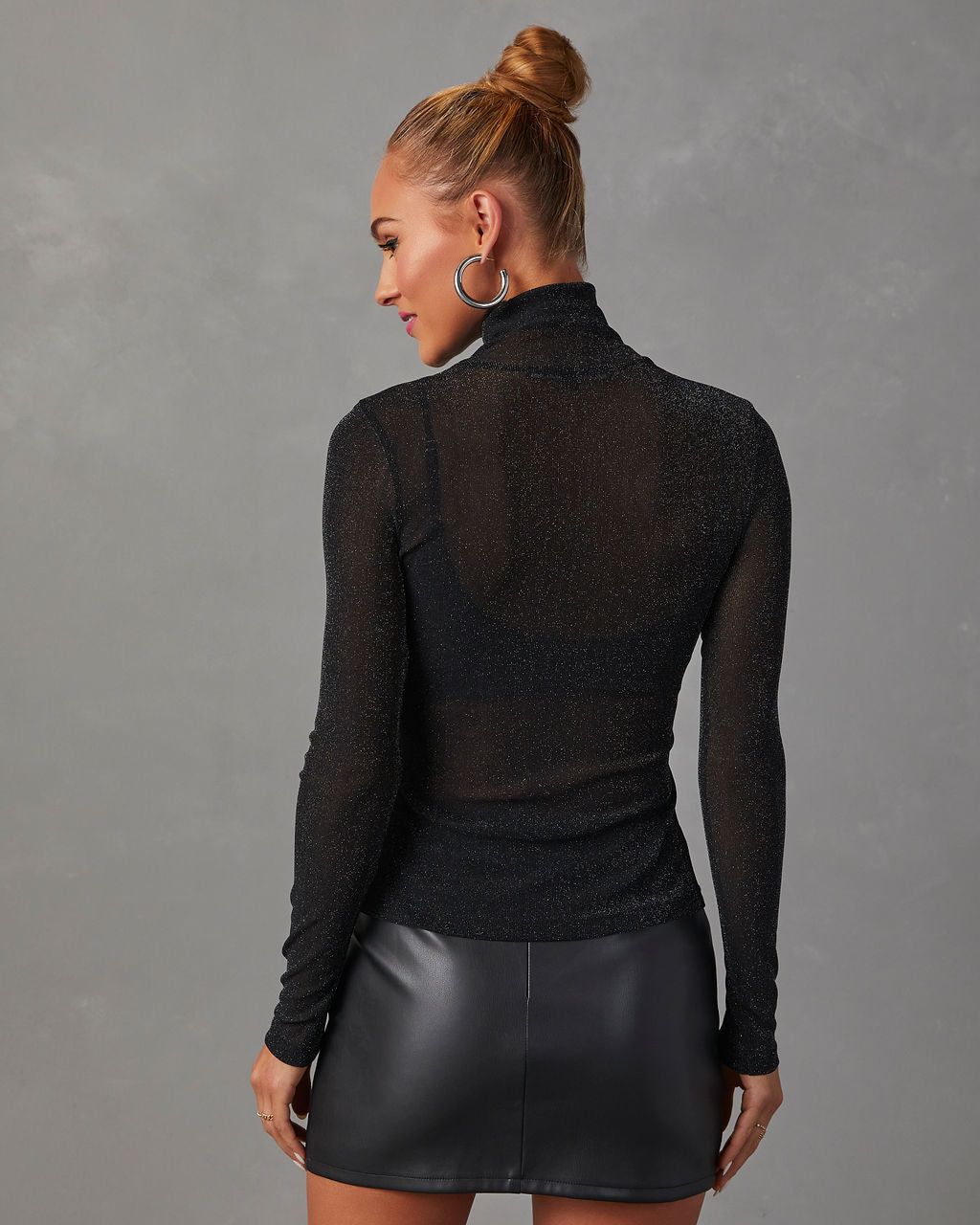 Nightfall Mock Neck Long Sleeve Top - Black sold by Vici product image thumbnail 4