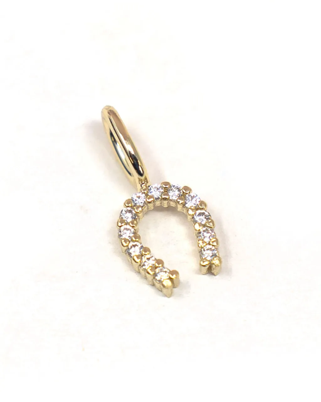 Horseshoe 14k Plated Rhinestone Charm sold by Vici