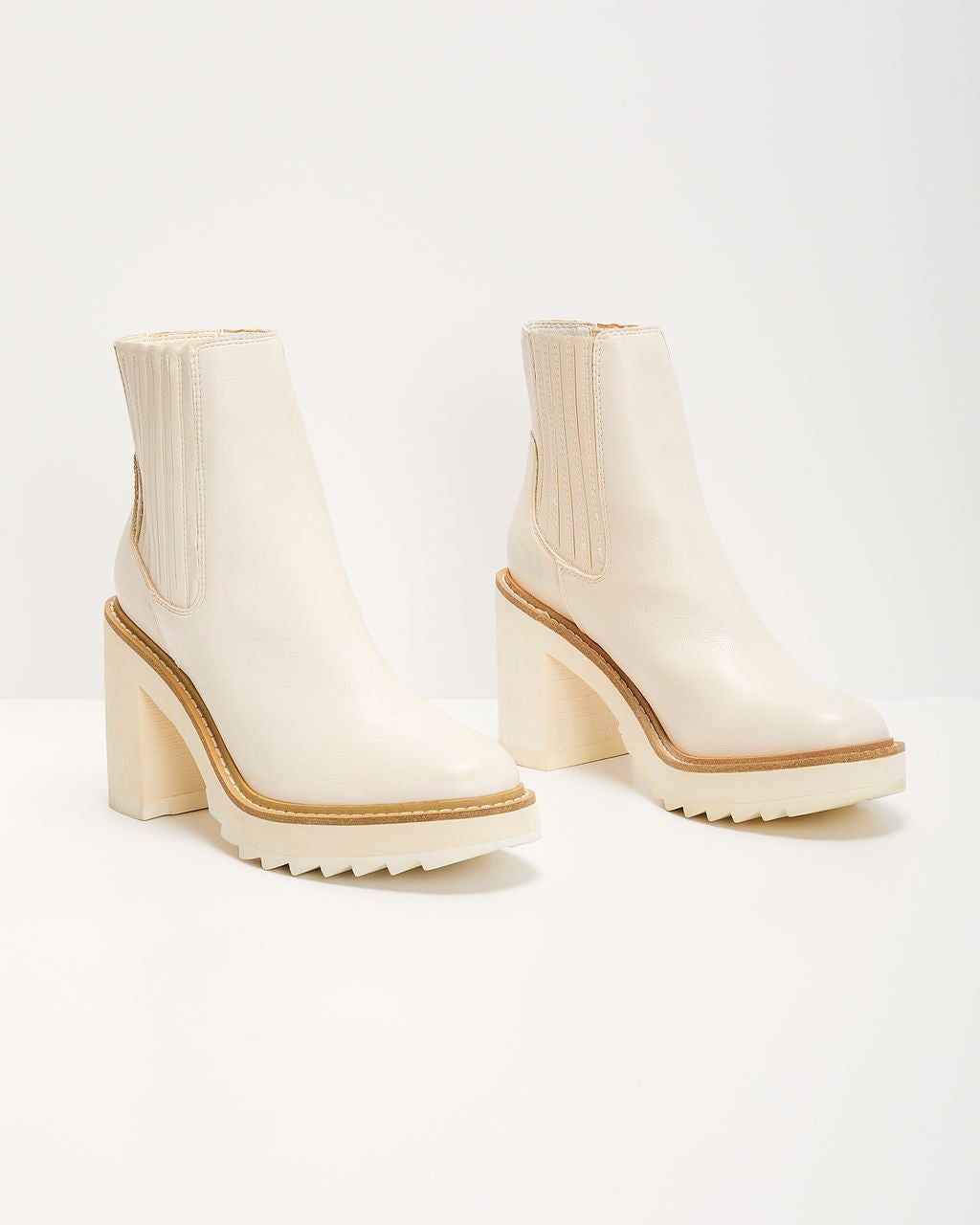 Midan Faux Leather Heeled Boots - White sold by Vici product image thumbnail 3