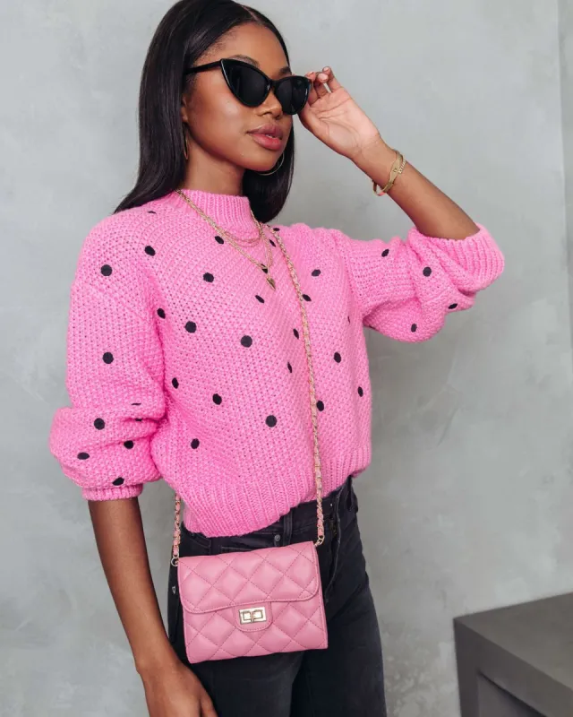 Impulse Quilted Faux Leather Crossbody Clutch - Pink sold by Vici