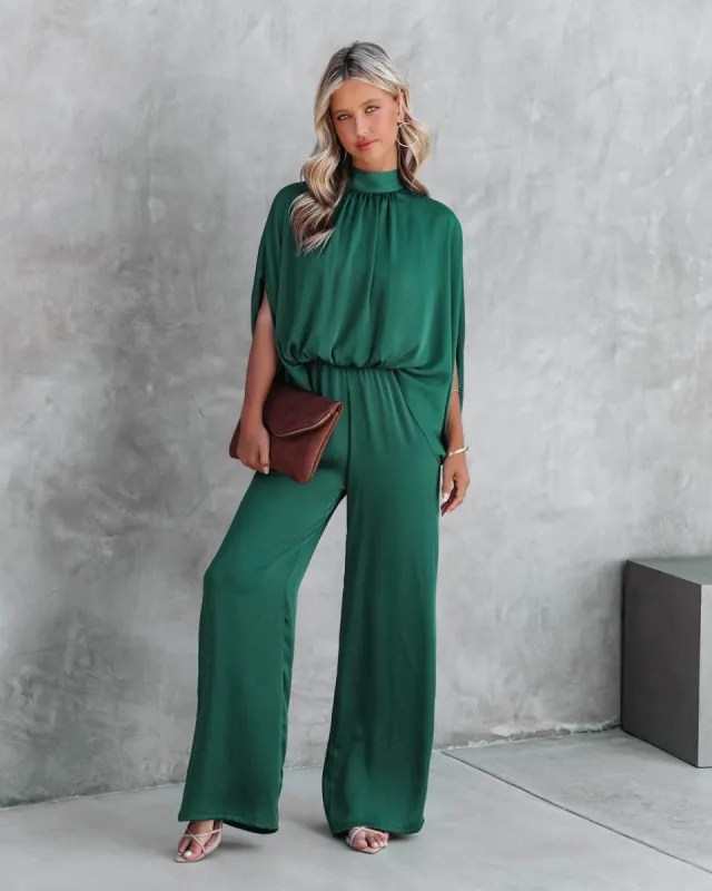 Fiorella Satin Wide Leg Jumpsuit sold by Vici