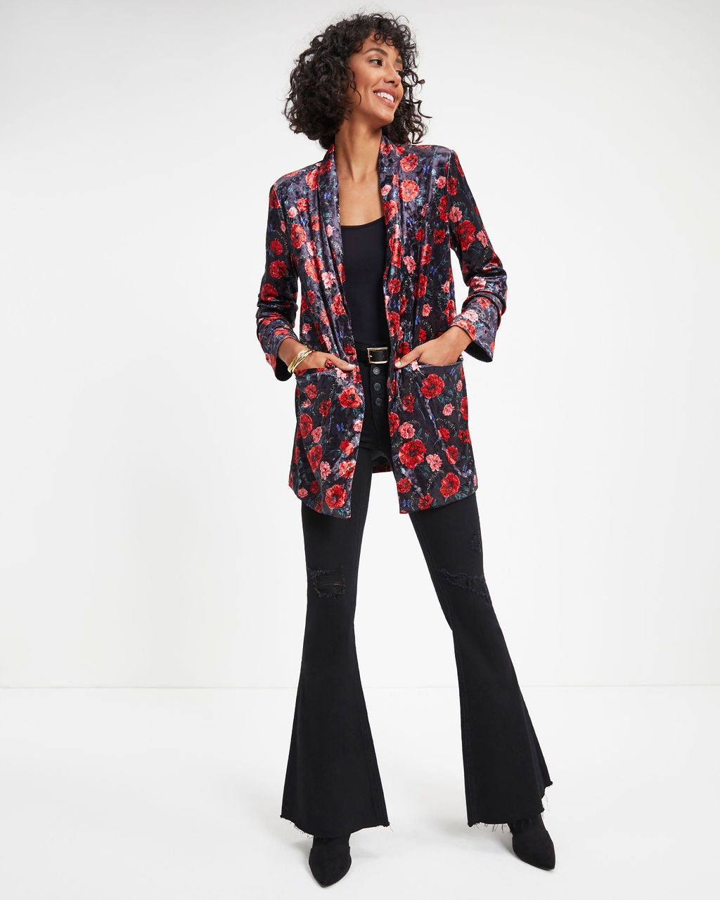 One Final Rose Pocketed Velvet Blazer - FINAL SALE sold by Vici product image thumbnail 3