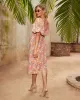 Jasmina Puff Sleeve Printed Midi Dress sold by Vici