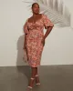 Jasmina Puff Sleeve Printed Midi Dress sold by Vici