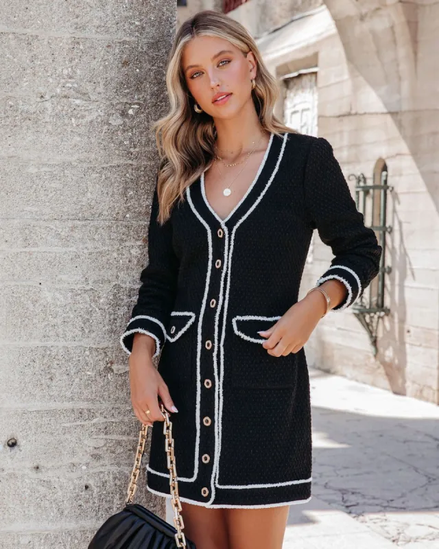 Classic Coco Tweed Pocketed Mini Dress - Black - FINAL SALE sold by Vici