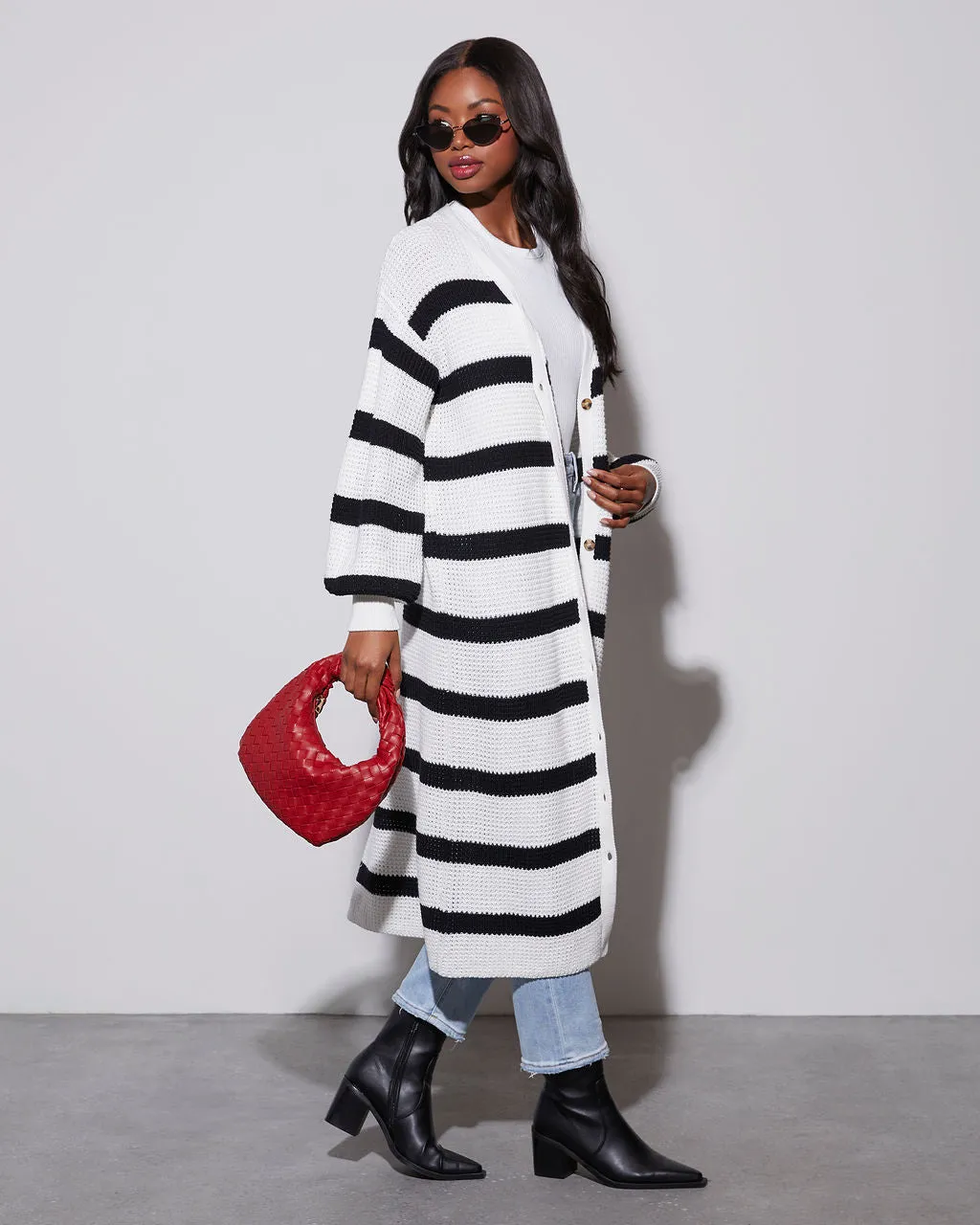 Hollis Striped Long Cardigan sold by Vici product image thumbnail 2