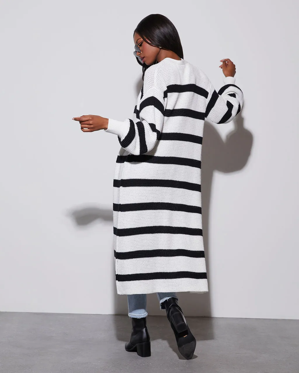 Hollis Striped Long Cardigan sold by Vici product image thumbnail 3
