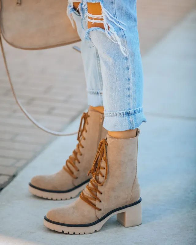 Danny Lace Up Heeled Boot sold by Vici