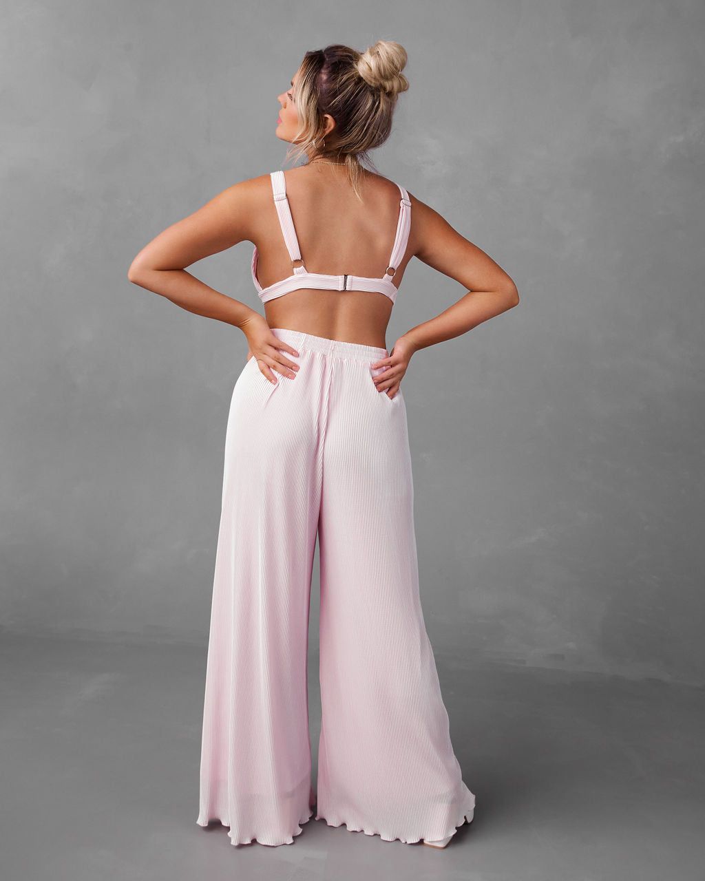 Cotton Candy Plisse Wide Leg Pants sold by Vici product image thumbnail 2