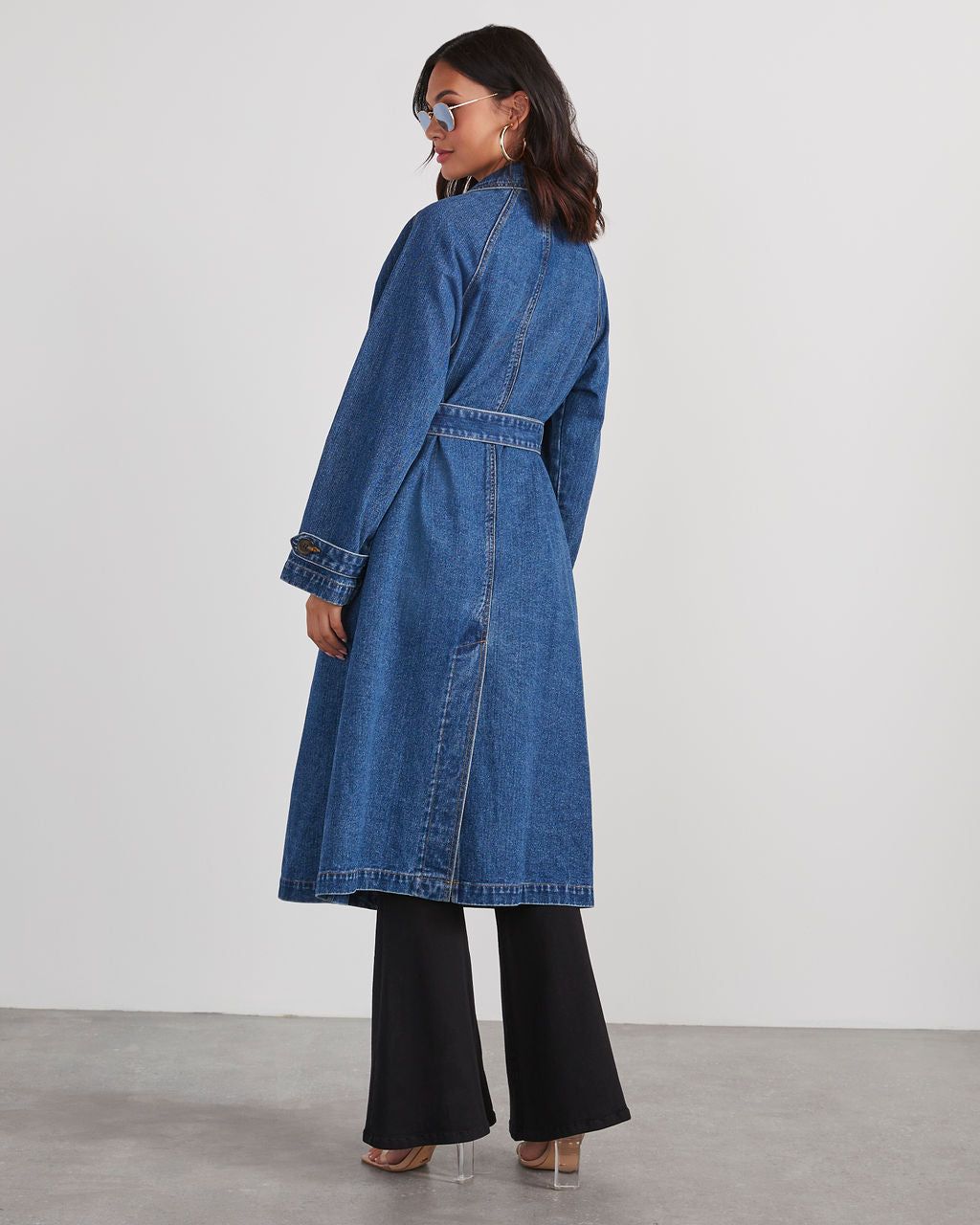 Cordova Denim Trench Coat - Denim sold by Vici product image thumbnail 4