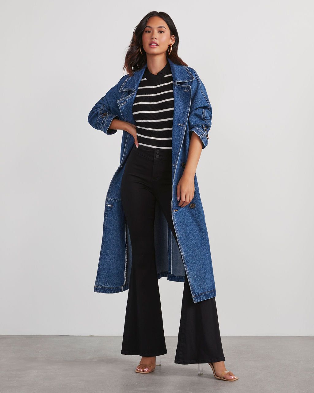 Cordova Denim Trench Coat - Denim sold by Vici product image thumbnail 5