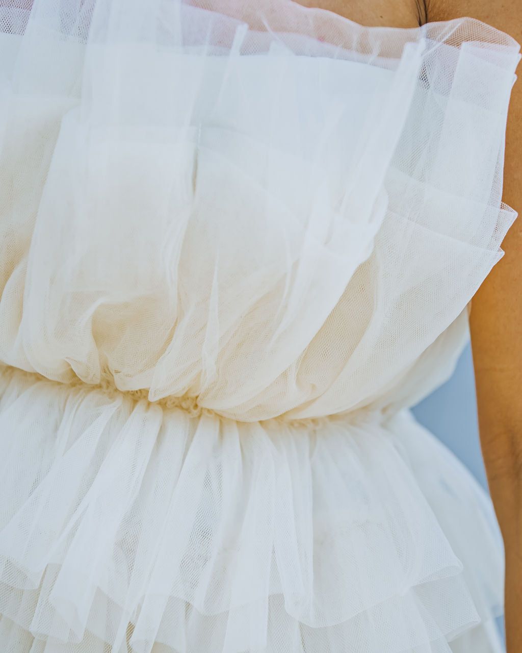 Lille Strapless Tulle Mini Dress sold by Vici