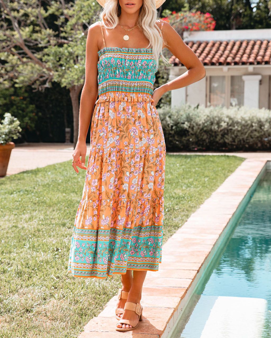 Tolly Floral Ruffle Midi Dress sold by Vici product image thumbnail 3