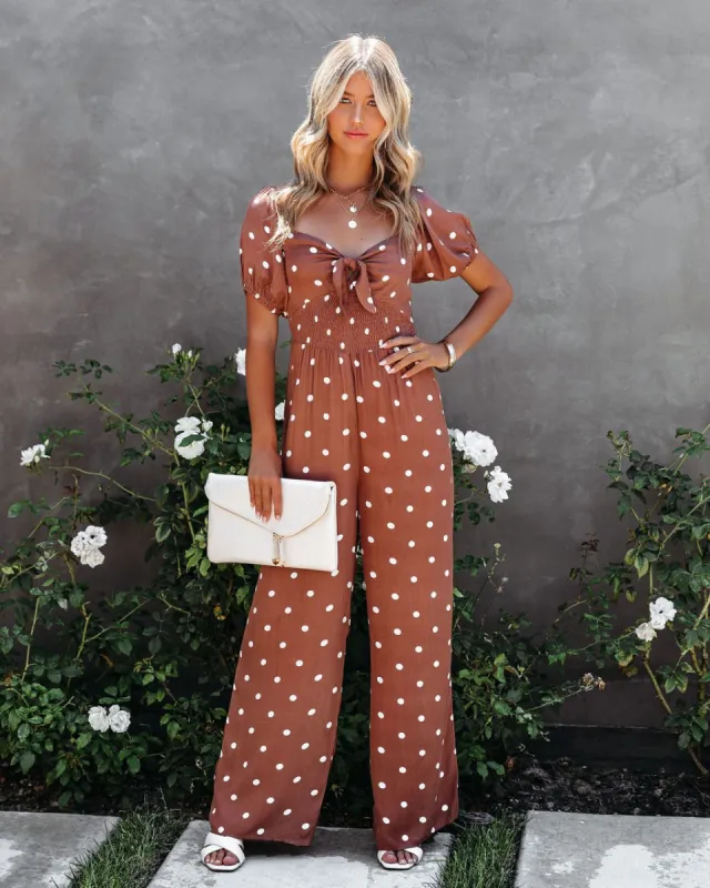Preppy Lady Polka Dot Jumpsuit - FINAL SALE sold by Vici