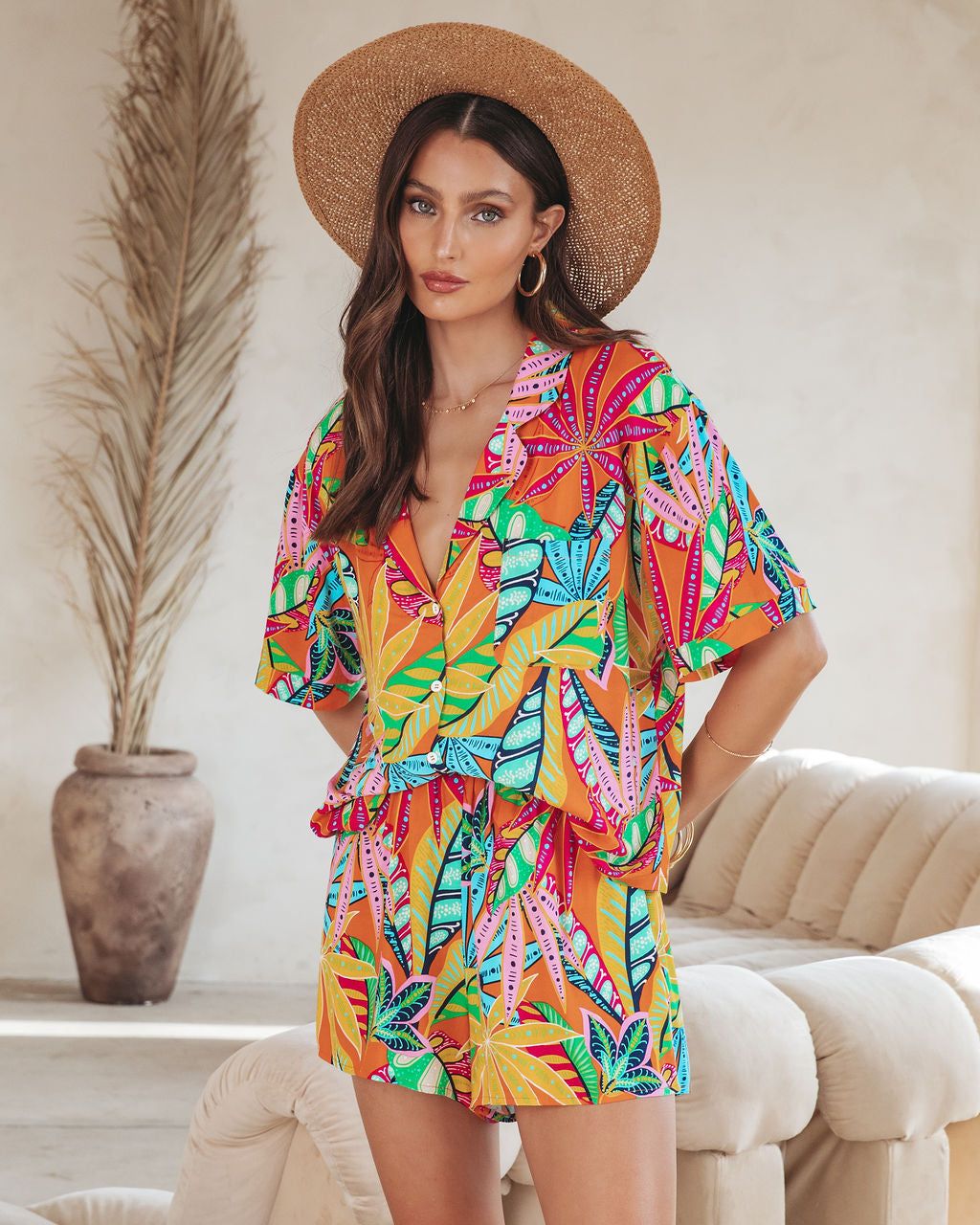 Barbados Girl Printed Button Down Top - FINAL SALE sold by Vici product image thumbnail 6