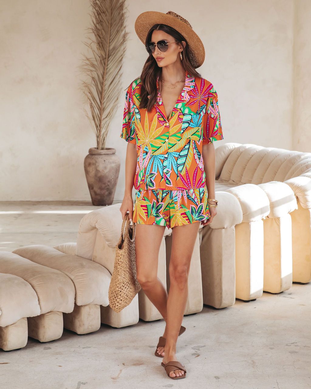 Barbados Girl Printed Button Down Top - FINAL SALE sold by Vici product image thumbnail 7