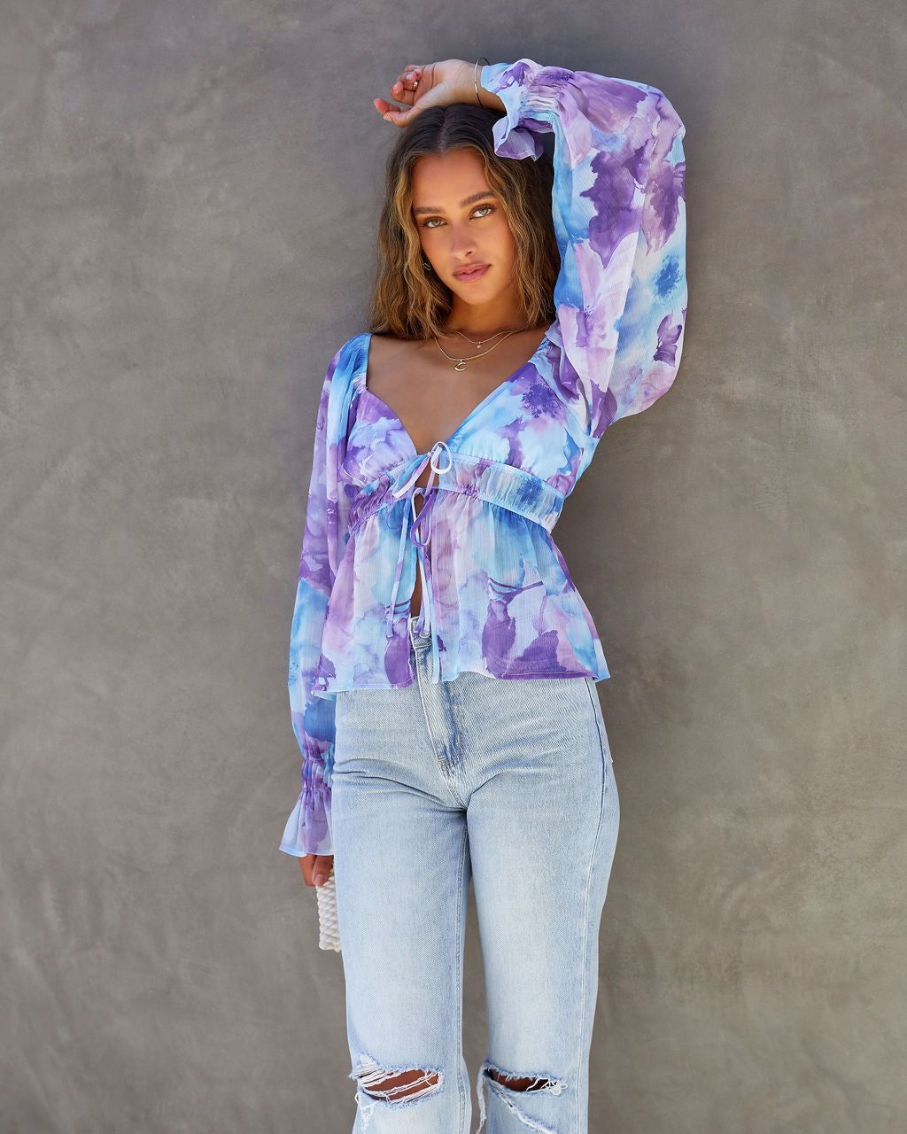 Botanic Bay Floral Front Tie Top - SALE sold by Vici product image thumbnail 7