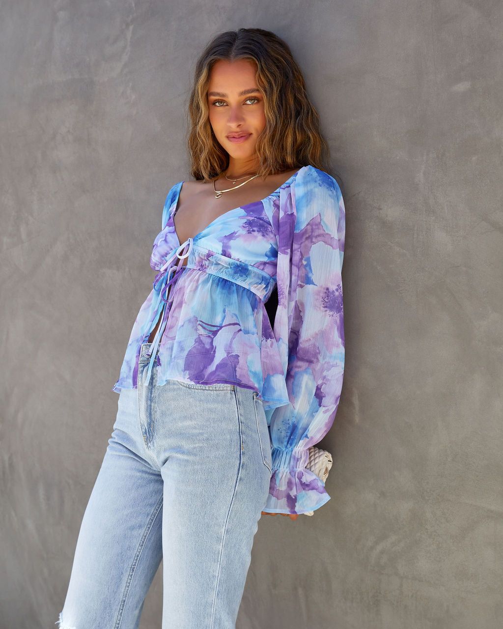 Botanic Bay Floral Front Tie Top - SALE sold by Vici product image thumbnail 5