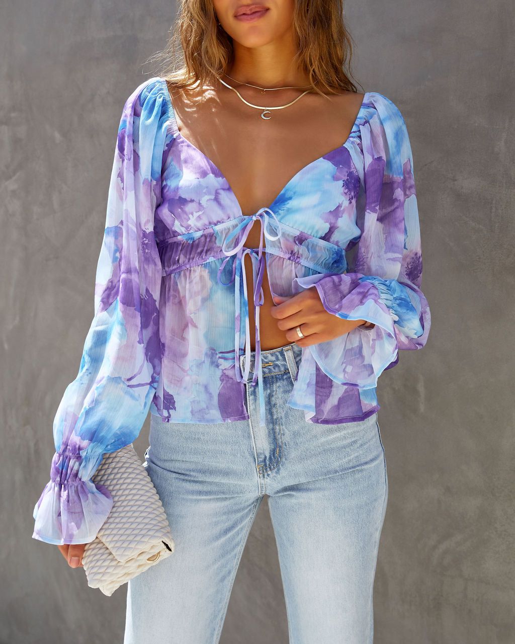 Botanic Bay Floral Front Tie Top - SALE sold by Vici product image thumbnail 2