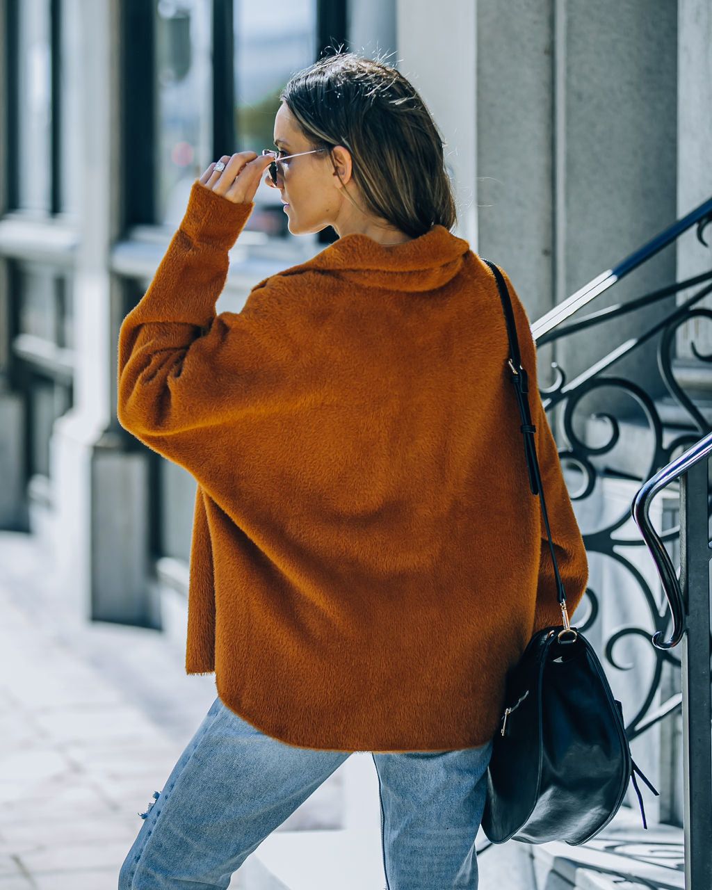 Aiden Fuzzy Knit Shacket - Camel - FINAL SALE sold by Vici product image thumbnail 2