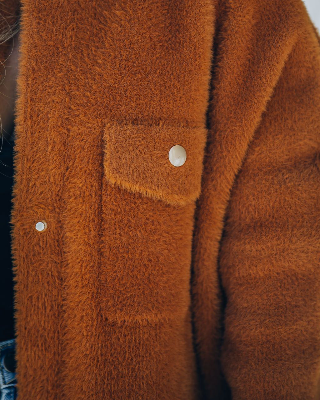 Aiden Fuzzy Knit Shacket - Camel - FINAL SALE sold by Vici product image thumbnail 4