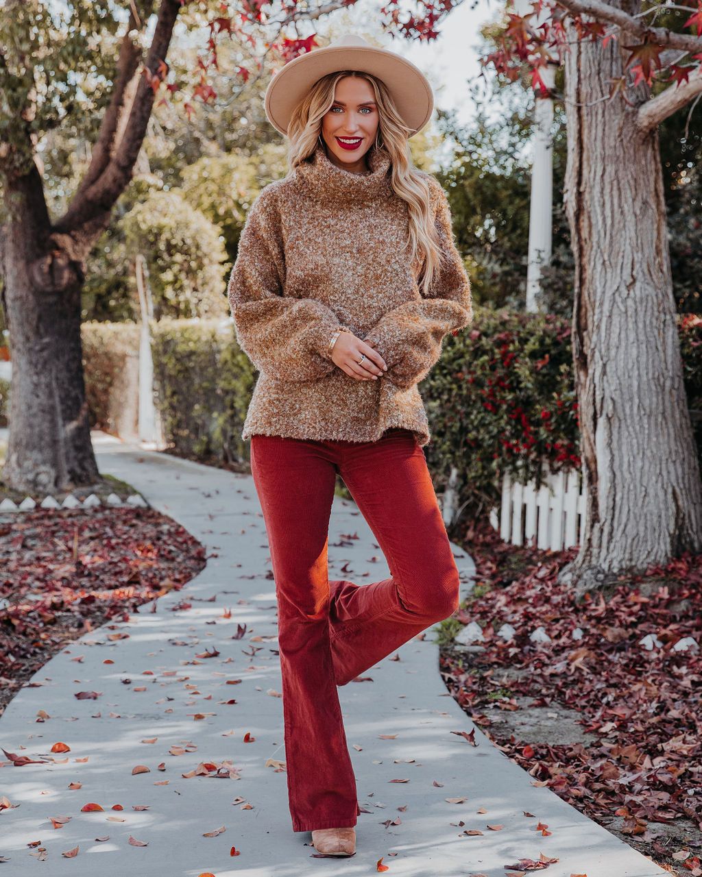 Moira Turtleneck Knit Sweater - Caramel - FINAL SALE sold by Vici product image thumbnail 5